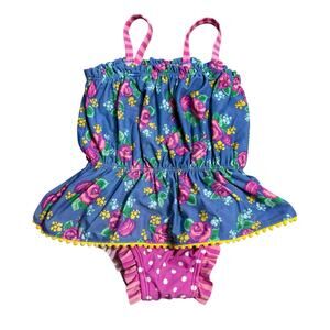 Matilda Jane beach baby swimsuit Brilliant Day Dreams size 12-18 M Floral Skirt